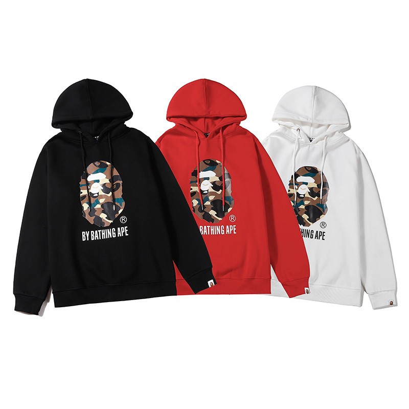 Bape Hoodie Black Red White M~2XL B7XC3802